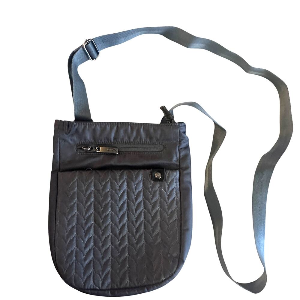 Sherpani Prima Travel Crossbody Bag Womens Gray Quilted Anti Theft  RFID Purse